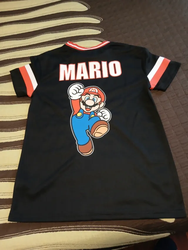 Camiseta Mario Bros Negra Talla 10-11