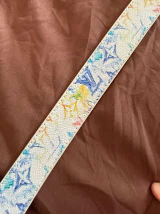 Cinturón Louis Vuitton multicolor blanco, cuero