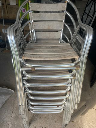 Sedie in alluminio e legno per esterni