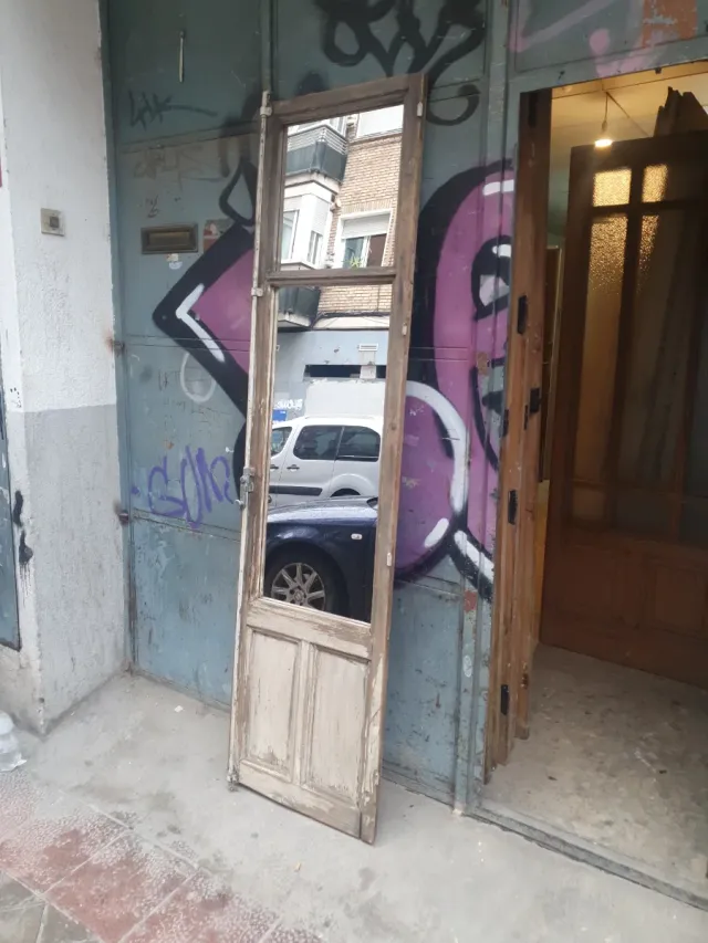 Espejo antiguo madera y cristal