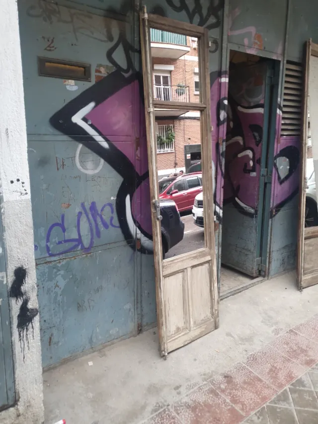 Espejo antiguo madera y cristal