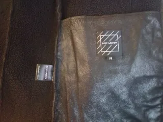 Abrigo de piel auténtica mujer negro