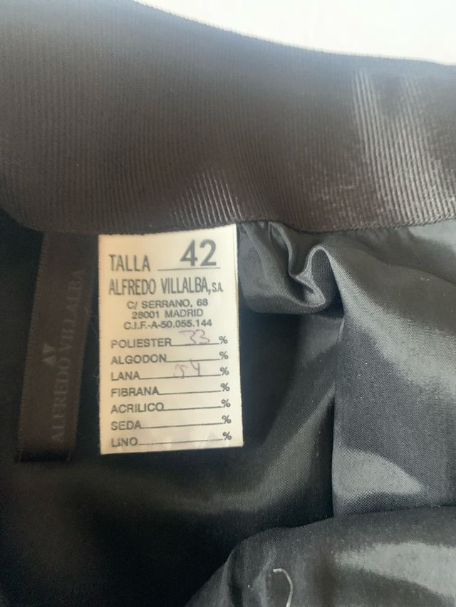 Falda tubo Alfredo Villalba Talla 42 Negra