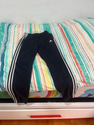 Pantalón Adidas Negro Rayas Blancas talla 11-12