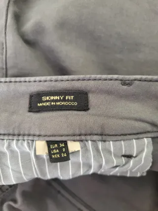 Massimo Dutti Skinny Fit Gris Talla 34