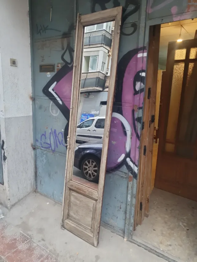 Espejo antiguo madera y cristal