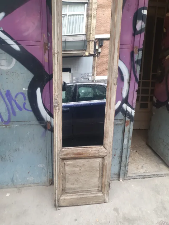 Espejo antiguo madera y cristal