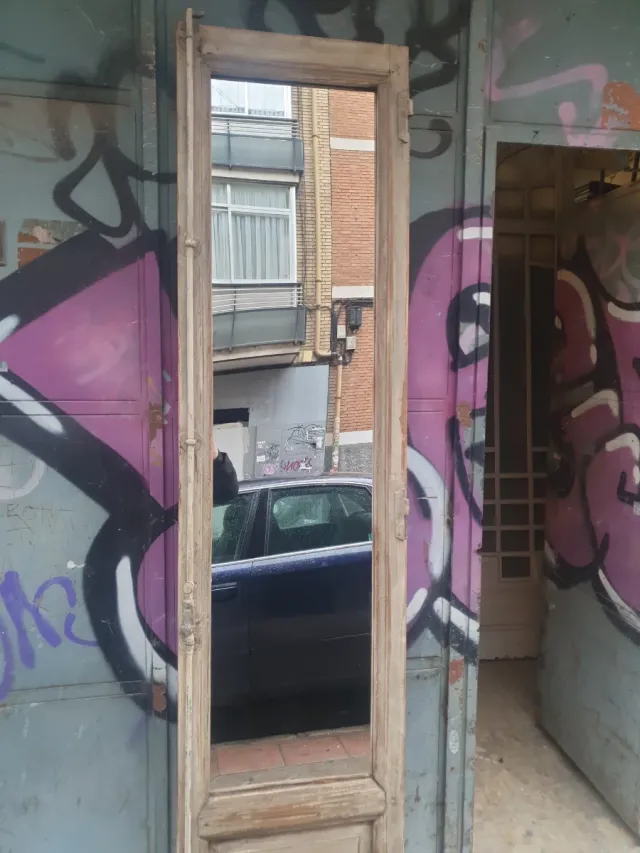 Espejo antiguo madera y cristal