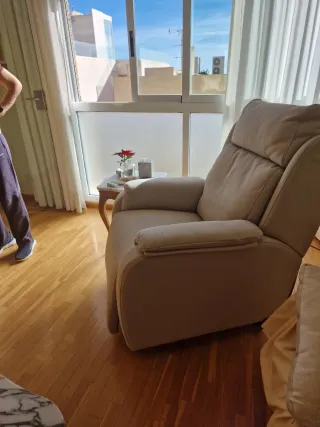 Sofá Eléctrico Reclinable Beige