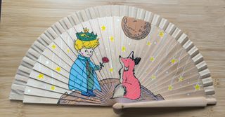 Abanico El Principito pintado a mano