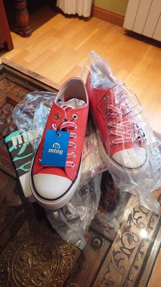 Zapatillas Mustang rojas mujer talla 38