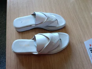 Sandalias Yanko Piel Talla 37 Blancas