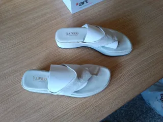 Sandalias Yanko Piel Talla 37 Blancas