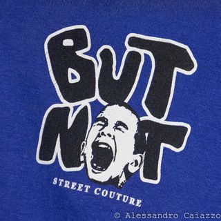 Felpa Butnot Zip Cappuccio Blu Maxi Stampa Grafica