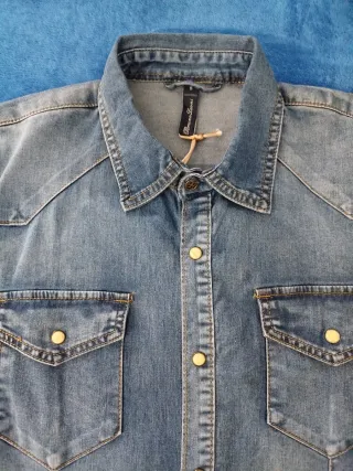 Camicia uomo Bruno Leoni denim blu taglia S