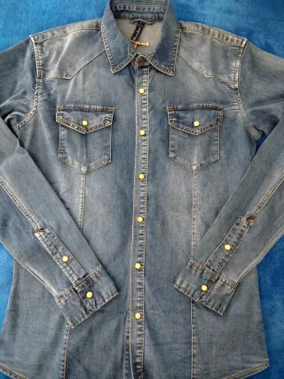 Camicia uomo Bruno Leoni denim blu taglia S