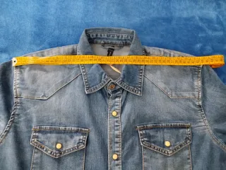 Camicia uomo Bruno Leoni denim blu taglia S