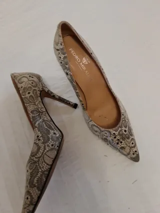 Zapatos Pedro Miralles Beige/Gris Encaje