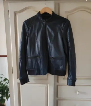 Cazadora Piel EDC Azul Marino