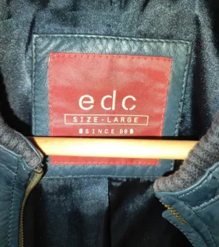 Cazadora Piel EDC Azul Marino