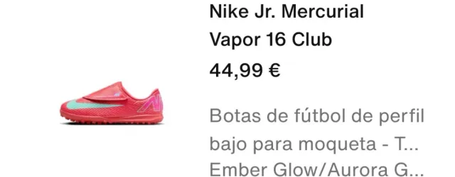 Botas Nike Jr. Mercurial Vapor 16 Club Talla 28,5