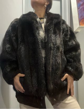 Chaqueta pelo vintage puños ante