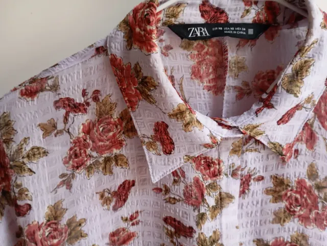 Blusa Zara Estampada Mujer Talla XS