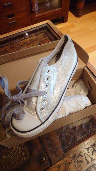 Zapatillas Sport plateadas de mujer talla 38