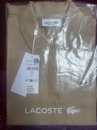 Polo Lacoste Mujer Talla 36 Beige
