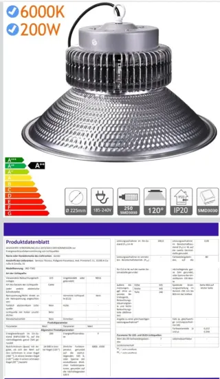 Lámpara Jandei 200W 6000K