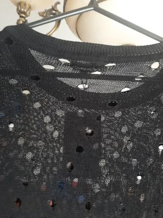 Vestido punto calado Desigual negro talla M