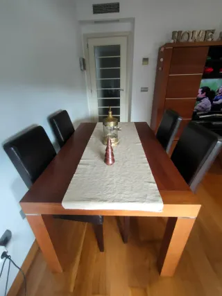 6 Sillas de salón piel marrón chocolate