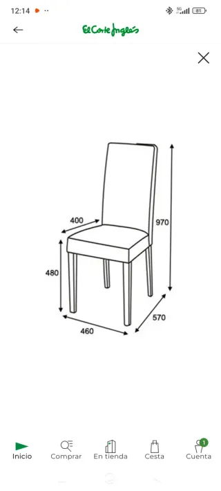 6 Sillas de salón piel marrón chocolate