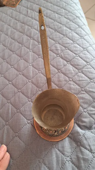 Caffettiera vintage in rame decorata