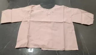 Camicetta neonata rosa cotone e lino