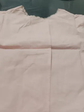 Camicetta neonata rosa cotone e lino