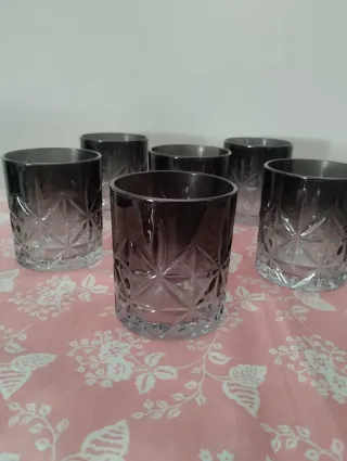 Set 6 Bicchieri Vetro Fumè