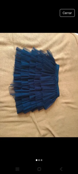 Falda de tul azul 10a. 140cm.