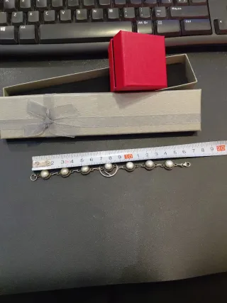 Pulsera plata con perlas cultivadas