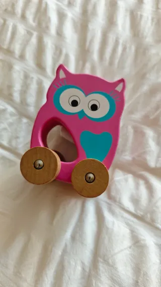 Juguetes de madera: excavadora y búho