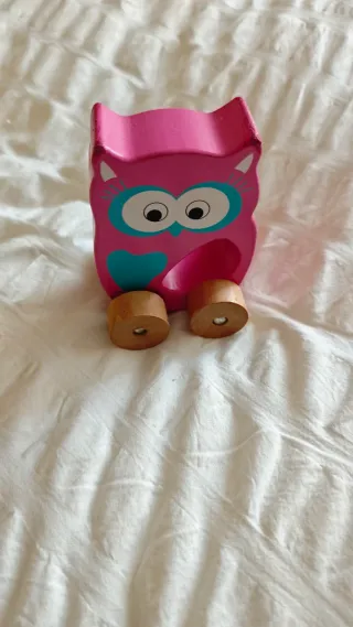 Juguetes de madera: excavadora y búho