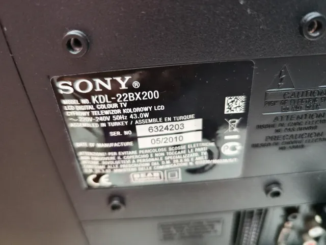 Televisión Sony Negra