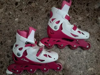 Patines en línea rosas y blancos. T-37 a 40