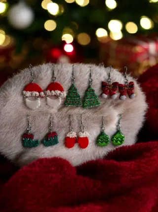 Pendientes Navidad Arcilla