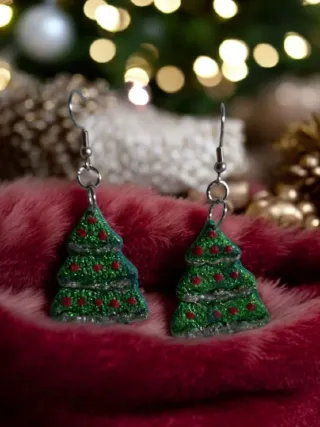 Pendientes Navidad Arcilla