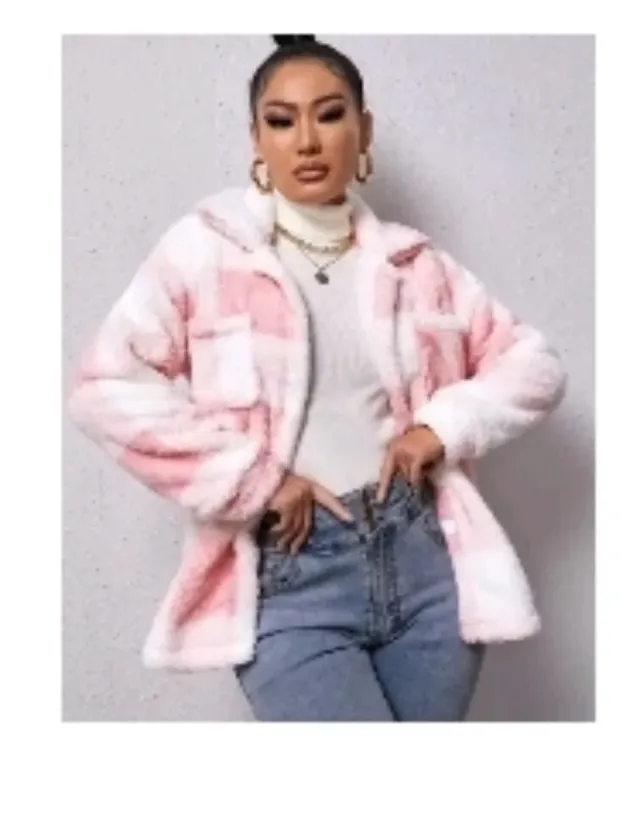 Chaqueta cuadros rosa y blanca