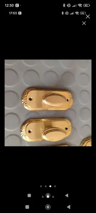 Lote de 9 pomos y bisagras de metal