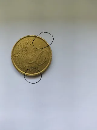 Moneta 50 centesimi errore conio