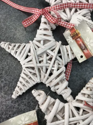 7 Stelle di Natale in wicker bianco