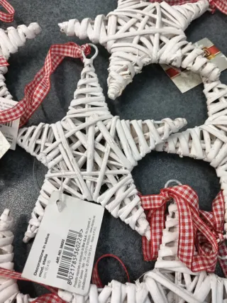 7 Stelle di Natale in wicker bianco